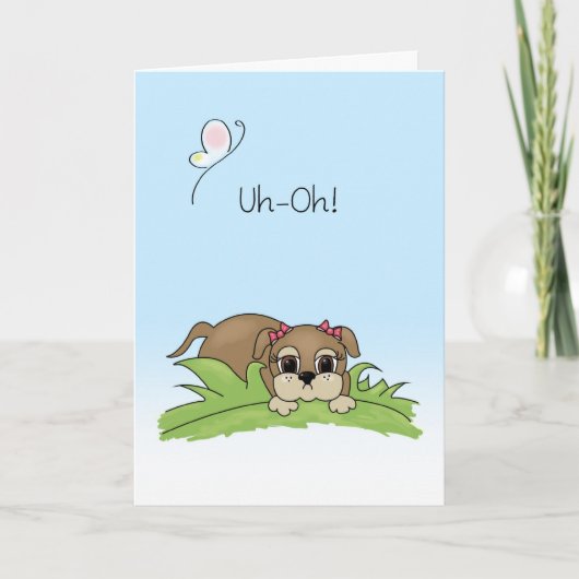 Carte d'excuses mignonne Big Brown Chien Chien Yeu (Devant)
