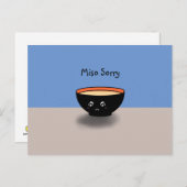 Carte d'excuses "Miso Désolé" (bleu/beige) (Devant / Derrière)