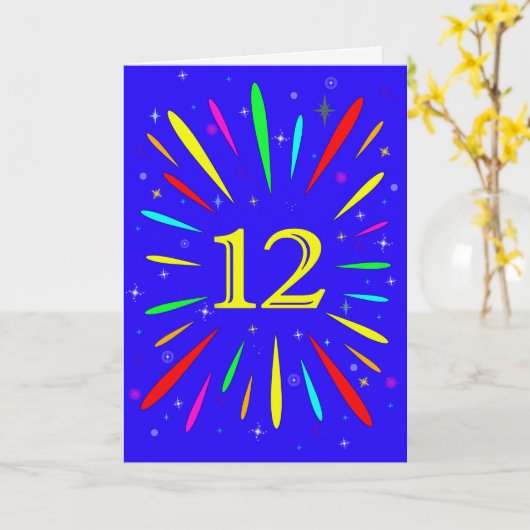Carte d'explosion du 12e anniversaire (Fleur jaune)