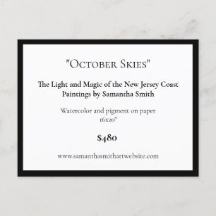 Carte d'exposition Art éditable Étiquettes d'art