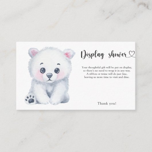 Carte d'exposition hivernale pour bébé ours polair (Devant)