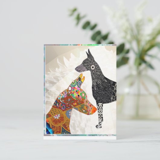 Carte d'expression Doberman (Debout devant)