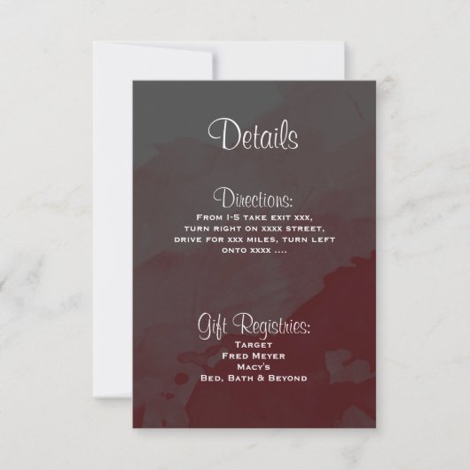 Carte d'Faire-part de mariage Gray and Maroon (Devant)