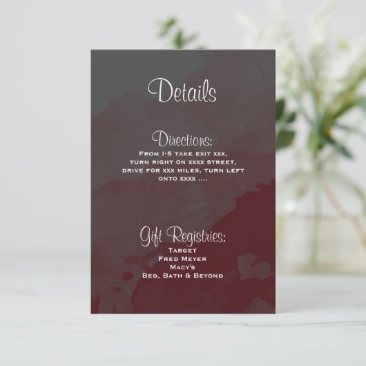 Carte d'Faire-part de mariage Gray and Maroon (Debout devant)