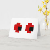 Carte d'Halloween 8 bits Éffrayant rouge (Fleur jaune)