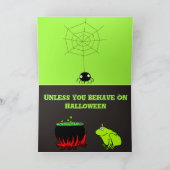 Carte d'Halloween amusante avec jolie sorcière Bas (Intérieur)