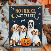 Carte d'Halloween amusante pour chien fantôme mign