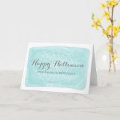 Carte d'Halloween Aqua Watercolor Spider Web (Fleur jaune)