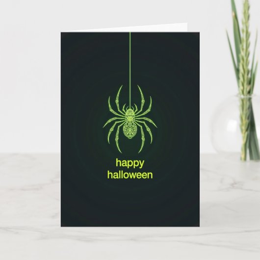 Carte d'Halloween araignée heureuse (Devant)