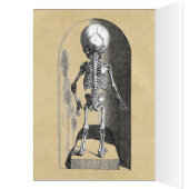 Carte d'Halloween avant/arrière pour squelette de (Intérieur (Gauche))