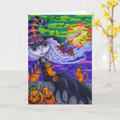 Carte d'Halloween Batty (Fleur jaune)