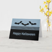 Carte d'Halloween Batty, bleu clair (Fleur jaune)