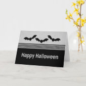Carte d'Halloween Batty, gris clair (Fleur jaune)