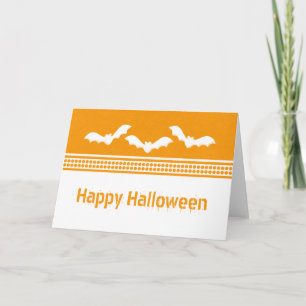 Carte d'Halloween Batty, orange et blanc