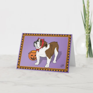Carte d'Halloween Bulldog