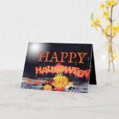 Carte d'Halloween Citrouille (Fleur jaune)