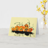 Carte d'Halloween Citrouille (Fleur jaune)