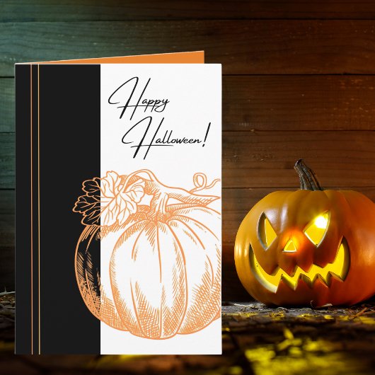 Carte d'Halloween Citrouille Artsy