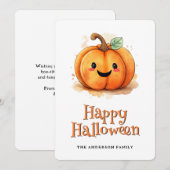 Carte d'Halloween Citrouille aux enfants (Devant / Derrière)