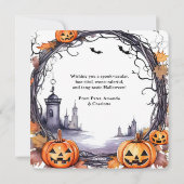 Carte d'Halloween citrouille Bats Watercolor (Dos)