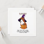 Carte d'Halloween Citrouille de Guinée Pig 'n (Devant/Arrière en situation)