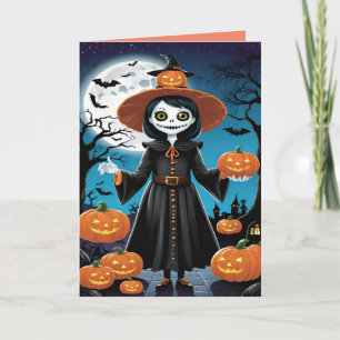 Carte d'Halloween citrouille et à moelle-moelle