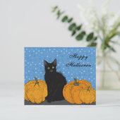 Carte d'Halloween Citrouille et Chat noir BUDGET (Debout devant)