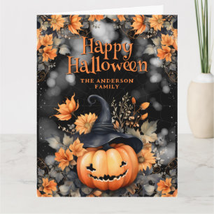 Carte d'Halloween Citrouille Fantôme joyeux