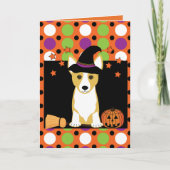 Carte d'Halloween Corgi Witch (Devant)