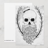 Carte d'Halloween Crâne de Marin (Devant / Derrière)