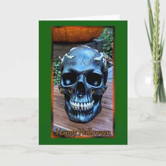 Carte d'Halloween crâne noir (Devant)