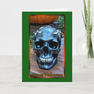 Carte d'Halloween crâne noir