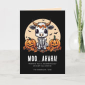 Carte d'Halloween Cute Cow Skeleton (Devant)