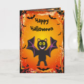 Carte d'Halloween Cute Vampire Batte (Devant)