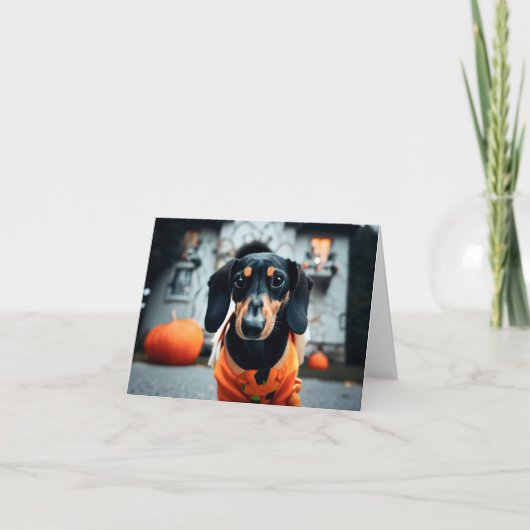 Carte d'Halloween Dachshund (Devant)