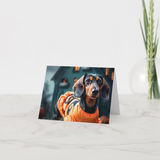 Carte d'Halloween Dachshund (Devant)