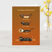 Carte d'Halloween Dachshund ! (Fleur jaune)