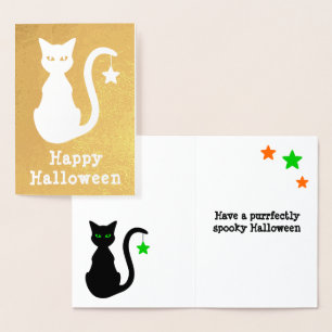 Carte d'Halloween de Chat noir