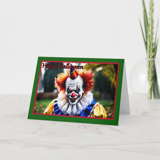 Carte d'Halloween de Clown Effrayant (Devant)