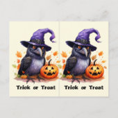 Carte d'Halloween de l'école Cute Fox Crow (Dos)