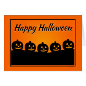 Carte d'Halloween de patchs citrouille (Devant horizontal)