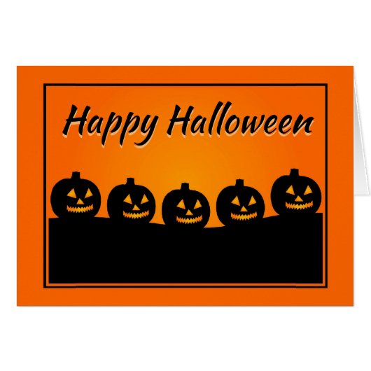 Carte d'Halloween de patchs citrouille (Devant horizontal)