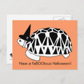 Carte d'Halloween de sorcière étoile birmane (bw) (Devant / Derrière)