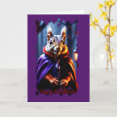 Carte d'Halloween d'écureuil de vampire capturé (Fleur jaune)