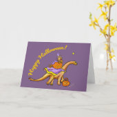 Carte d'Halloween Dinosaure Sweet Child & Me (Fleur jaune)