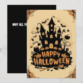Carte d'Halloween du Citrouille Boo (Devant / Derrière)