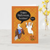 Carte d'Halloween du soldat militaire (Fleur jaune)