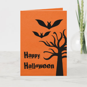 Carte d'Halloween Eerie Bats, orange