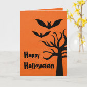 Carte d'Halloween Eerie Bats, orange (Fleur jaune)