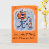 Carte d'Halloween effrayante (Fleur jaune)